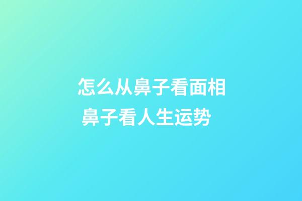 怎么从鼻子看面相 鼻子看人生运势